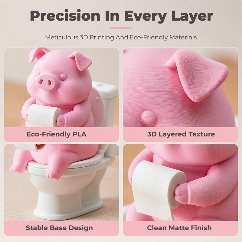 🐷 Funny Pig on Toilet Figurine – The Cutest Little Bathroom Decoration