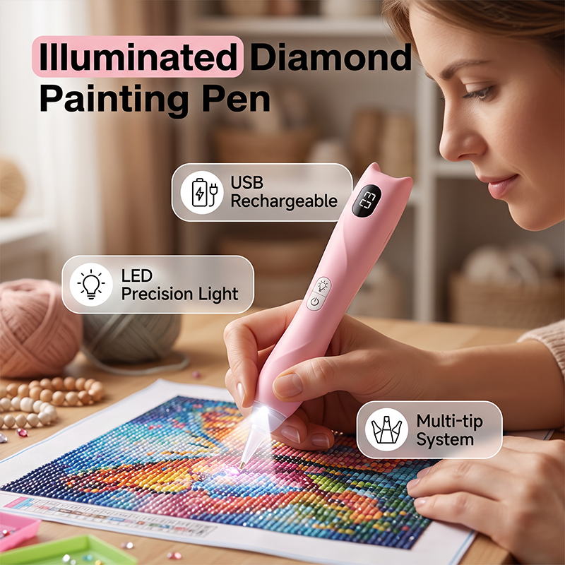 ✨ Rechargeable LED Diamond Painting Pen – Light Up Every Detail