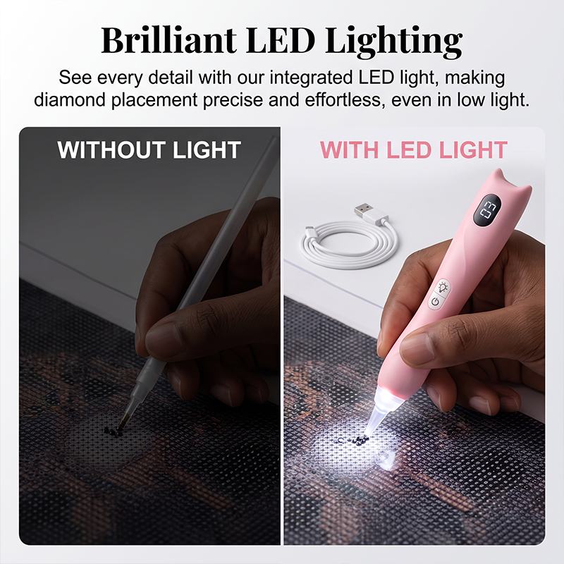 ✨ Rechargeable LED Diamond Painting Pen – Light Up Every Detail