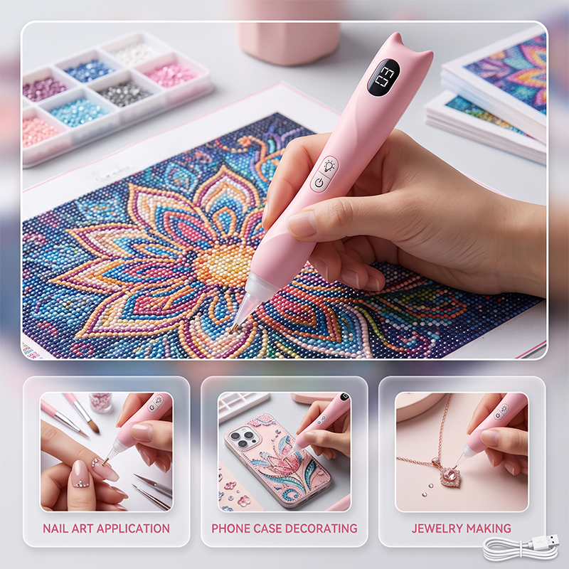 ✨ Rechargeable LED Diamond Painting Pen – Light Up Every Detail