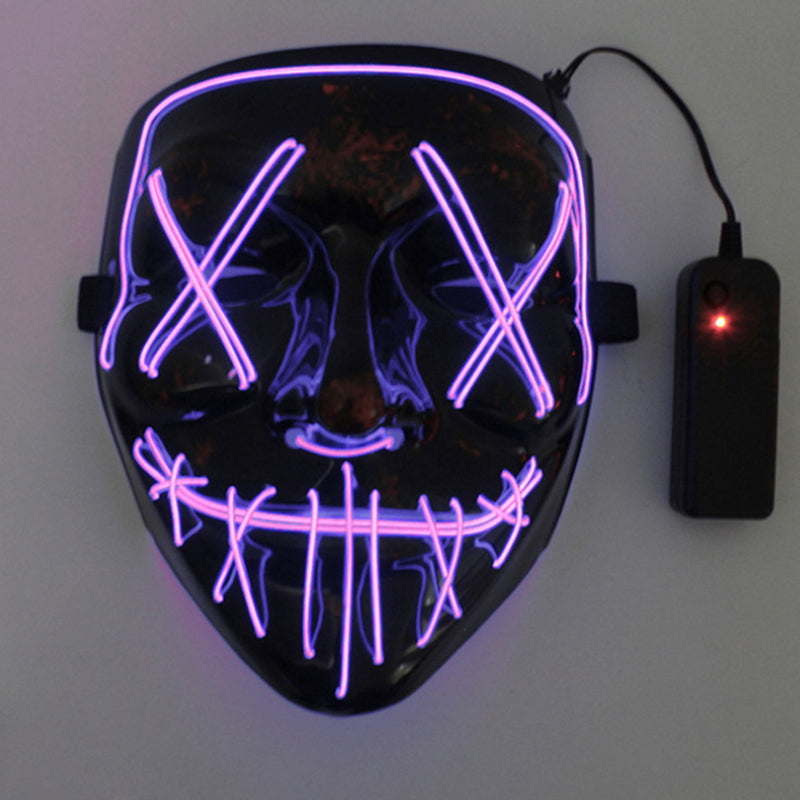 Neon EL Light-Up Halloween Mask – 3 Glow Modes, 8 Colors