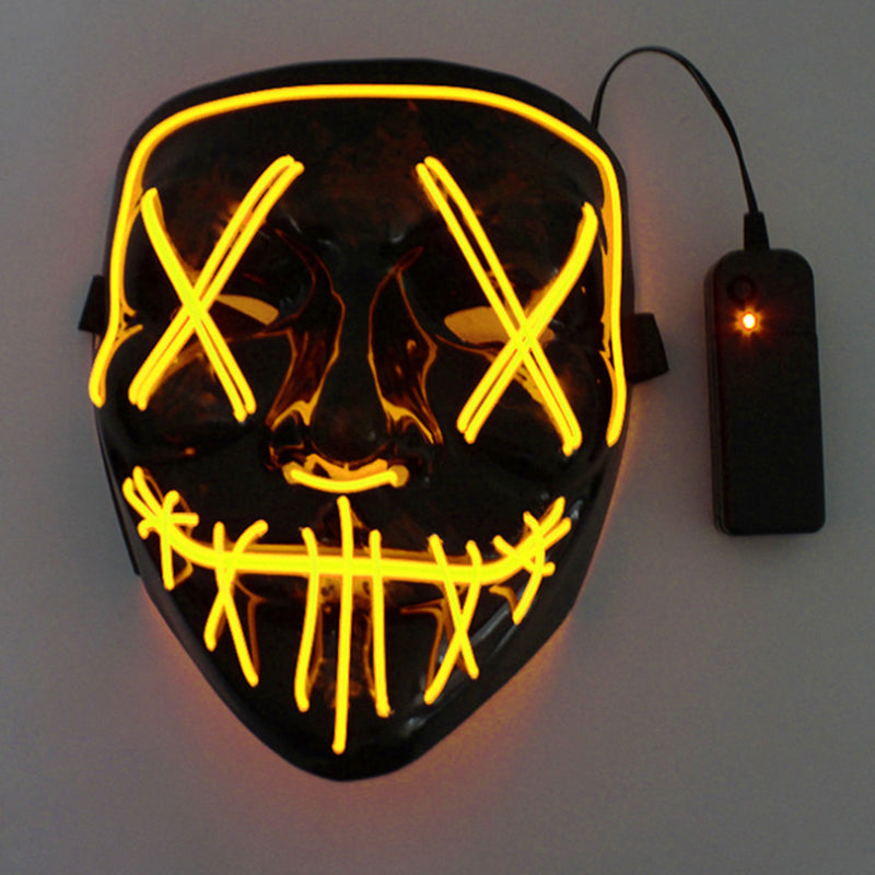 Neon EL Light-Up Halloween Mask – 3 Glow Modes, 8 Colors