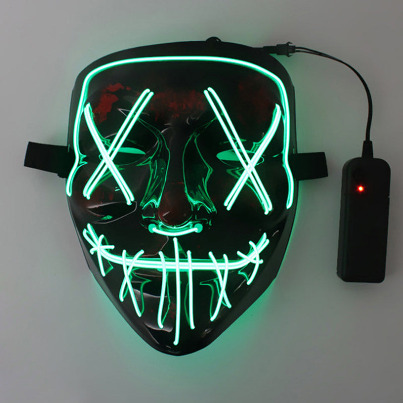 Neon EL Light-Up Halloween Mask – 3 Glow Modes, 8 Colors