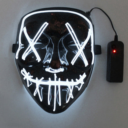 Neon EL Light-Up Halloween Mask – 3 Glow Modes, 8 Colors