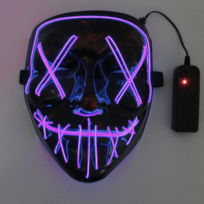 Neon EL Light-Up Halloween Mask – 3 Glow Modes, 8 Colors