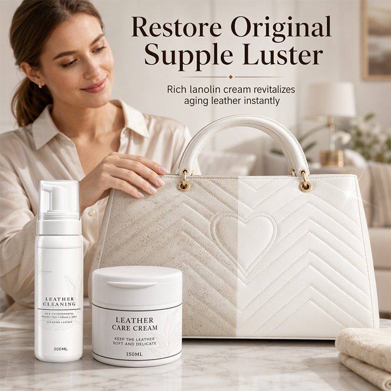 ⏰Professional Luxury Leather Cleaner and Nourishing Care Cream Set👜✨