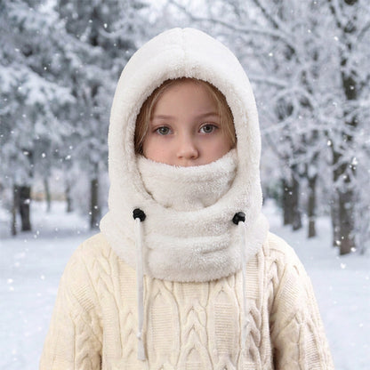 🔥 49% OFF – 3-in-1 Kids' Winter Hood – Soft Fleece Hat, Face Cover & Neck Warmer❄️🧣