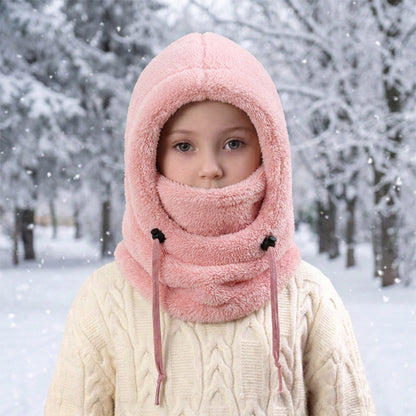 🔥 49% OFF – 3-in-1 Kids' Winter Hood – Soft Fleece Hat, Face Cover & Neck Warmer❄️🧣