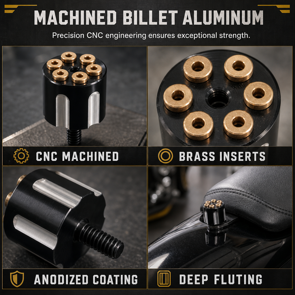 ⚙️ Tool-Free Motorcycle Seat Bolt – CNC Cylinder-Style Upgrade