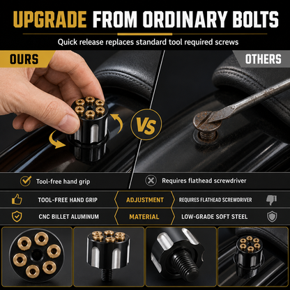 ⚙️ Tool-Free Motorcycle Seat Bolt – CNC Cylinder-Style Upgrade
