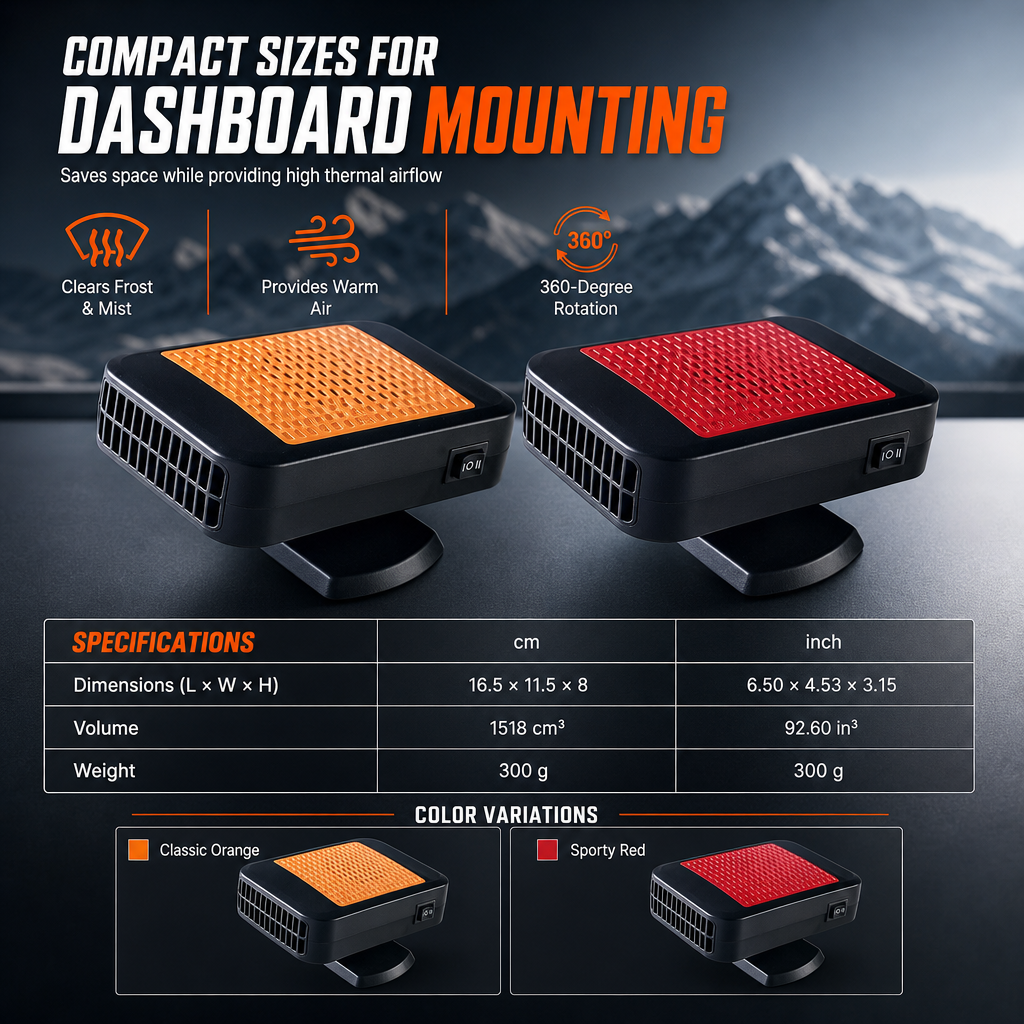 🚗 Portable Car Heater & Defogger – Dual-Mode Adjustable Airflow