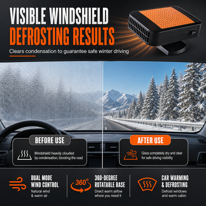 🚗 Portable Car Heater & Defogger – Dual-Mode Adjustable Airflow