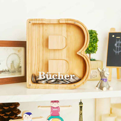 💛 Wooden Letter Piggy Bank – A Special Place for Their First Savings