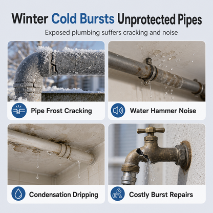 ❄️ Self-Adhesive Foam Pipe Insulation Wrap – Easy Peel & Wrap Design