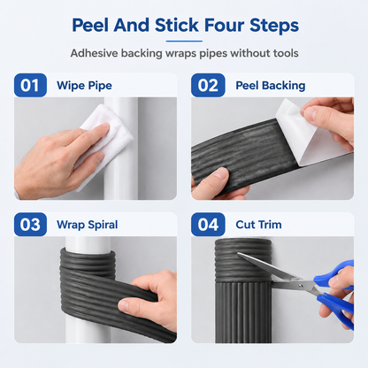 ❄️ Self-Adhesive Foam Pipe Insulation Wrap – Easy Peel & Wrap Design