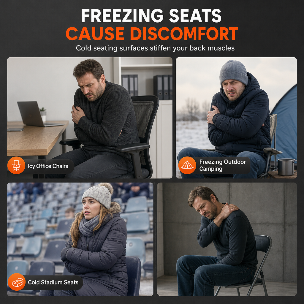 Heated Chair Cushion with Backrest – 3 Heat Settings