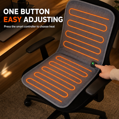 Heated Chair Cushion with Backrest – 3 Heat Settings