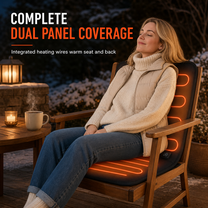 Heated Chair Cushion with Backrest – 3 Heat Settings