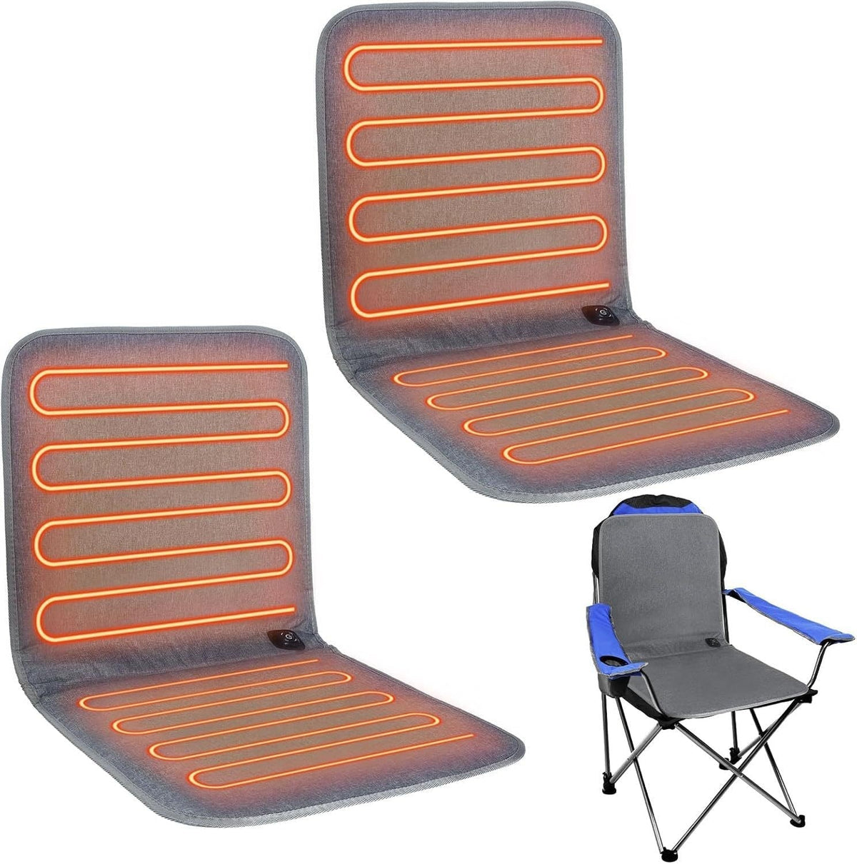 Heated Chair Cushion with Backrest – 3 Heat Settings