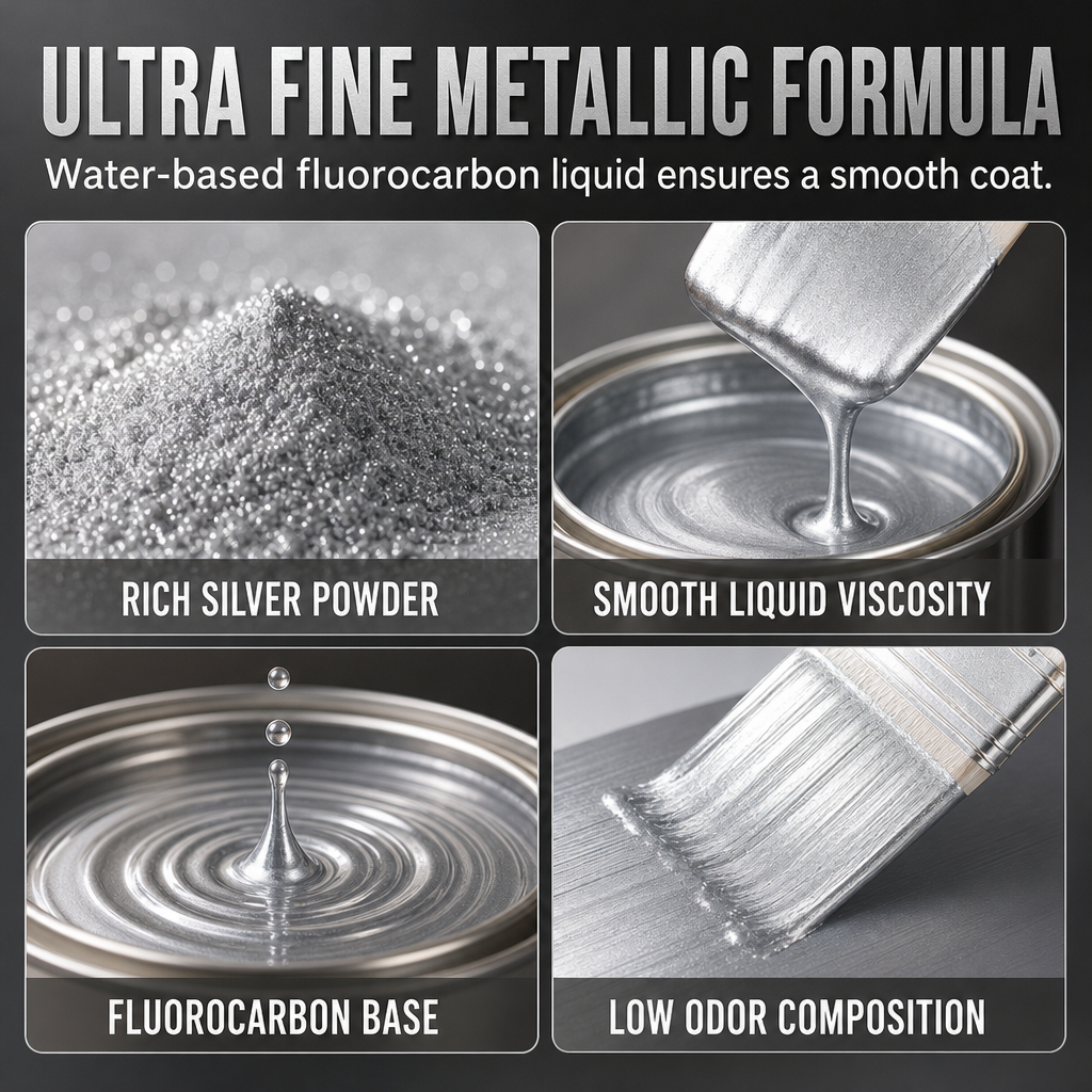 🏆 Last Day Special Price! 🎨 Water-Based Metallic Silver Paint for Metal Renovation
