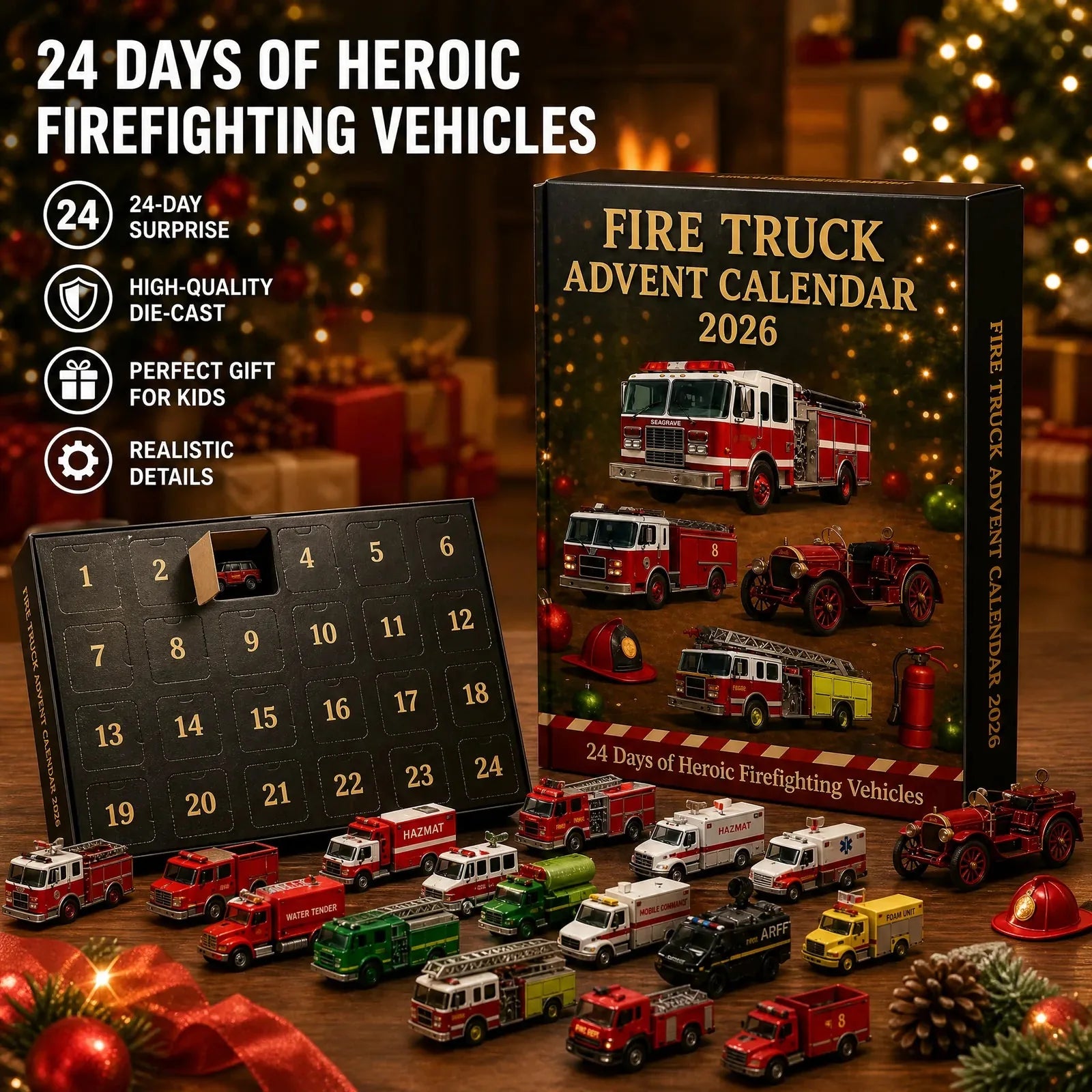 2026 Fire Truck Advent Calendar Play Set – product image 2