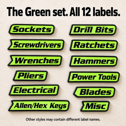 🔧 Magnetic Toolbox Drawer Labels