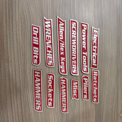 🔧 Magnetic Toolbox Drawer Labels