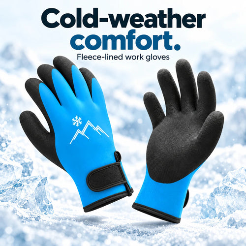 🧤 Insulated Winter Work Gloves – Latex Grip & Adjustable Wrist