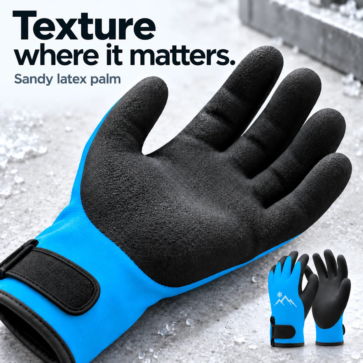 🧤 Insulated Winter Work Gloves – Latex Grip & Adjustable Wrist