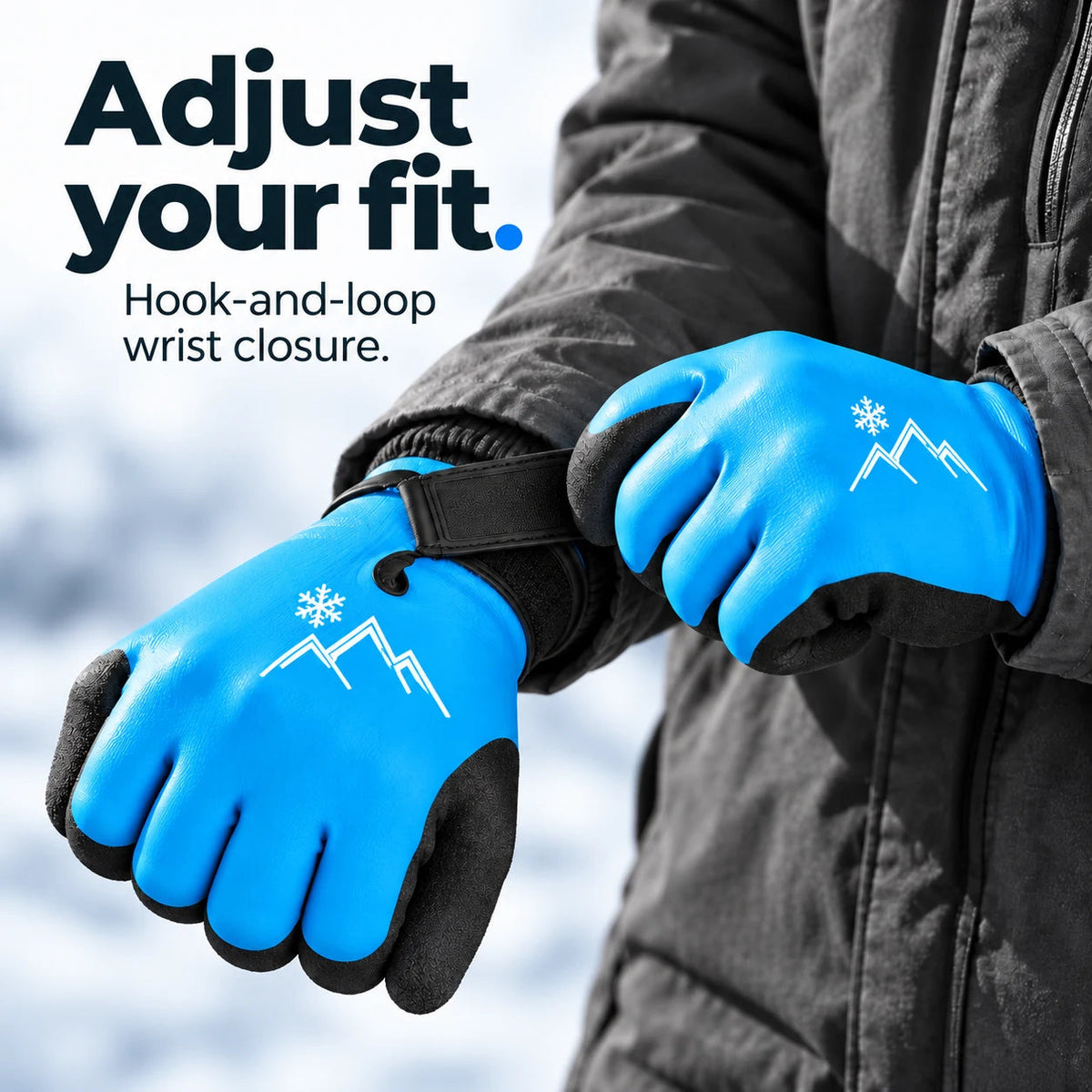 🧤 Insulated Winter Work Gloves – Latex Grip & Adjustable Wrist